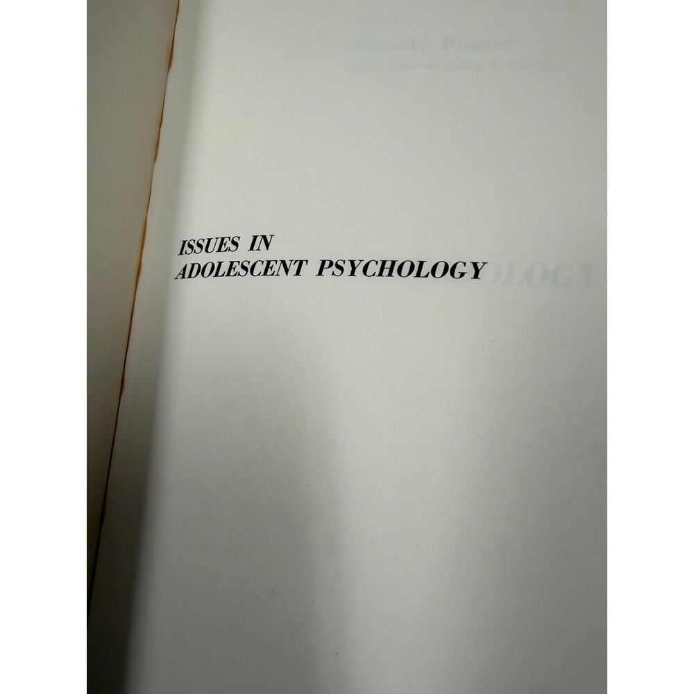 Issues in Adolescent Psychology Dorothy Rogers Vintage PB Textbook - Picture 5 of 6